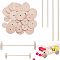 OLYCRAFT 108pcs Unfinshed Wood Wheels 2.5cm & 3.8cm Wooden Craft Wheels with Wooden Sticks Flat Small Wood Wheels for DIY Crafts Painting
