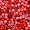 Opaque & Transparent Inside Colours Glass Seed Beads, Round Hole, Round, Mixed Color, Red, 4mm, Hole: 1.4~1.5mm