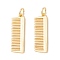 Brass Pendants, with Jump Rings, Cadmium Free & Lead Free, Long-Lasting Plated, Comb, Real 18K Gold Plated, 24x7.5x1mm, Hole: 3mm
