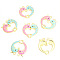 Alloy Enamel Split Pendants, Dolphin Charm, Golden, 26.2x13mm