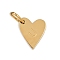 304 Stainless Steel Charms, with Jump Rings, Heart with Letter Charms, Golden, Letter U, 10x8.5x1.5mm, Hole: 4x2.5mm
