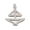 201 Stainless Steel Pendants, Laser Cut, Yoga Pose Charm, Stainless Steel Color, 29.5x26x1mm, Hole: 1.6mm