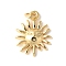 Brass Sun Face Pendants, Cadmium Free & Lead Free, Real 18K Gold Plated, 21x16x3mm, Hole: 3.5mm