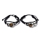 Natural Natural Tiger Eye Multi-strand Bracelets, Adjustable PU Leather Braided Cord Bracelets for Unisex, Inner Diameter: 2-3/8~2-7/8 inch(5.9~7.3cm)