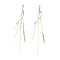 Brass Chain Tassel Big Pendants, with Rhinestone, Light Gold, 79~82mm, Hole: 1.2mm