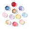 Transparent Spray Paint Glass Beads, Flower, Mixed Color, 11.5x8.5mm, Hole: 1.2mm