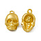 Rack Plating Alloy Pendants, Cadmium Free & Nickel Free & Lead Free, Skull Charm, Matte Gold Color, 20.5x11.5x7.5mm, Hole: 2.1mm