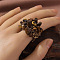 Natural Tiger Eye Chip Finger Rings, Inner Diameter: 20mm