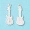 Tibetan Style Alloy Pendant, Guitar, Lead Free and Cadmium Free, Silver, 31x11x2mm, Hole: 2mm