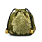 Chinese Style Stain Brocade Jewelry Packing Pouches, Drawstring Gift Bags, Auspicious Cloud Pattern, Olive, 11x11cm