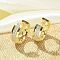 Brass Micro Pave Clear Cubic Zirconia Hoop Earrings, Round, Real 18K Gold Plated, 5.5x16mm