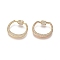 Brass Micro Pave Cubic Zirconia Screw Carabiner Lock Charms, for Necklaces Making, Ring, Clear, Golden, 20.5x25x3mm