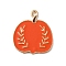 Thanksgiving Day Golden Tone Alloy Enamel Pendants, Pumpkin, 22.5x20x1.5mm, Hole: 2mm