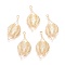 Brass Pendants, Nickel Free, Leaf, Real 18K Gold Plated, 35x17x2.5mm, Hole: 1.8mm