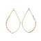 Brass Open Back Bezel Pendants, Nickel Free, for DIY UV Resin, Teardrop with Cubes Beaded, Real 18K Gold Plated, 48x26~27x2mm, Hole: 1.8mm