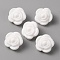 Food Grade Eco-Friendly Silicone Beads, Rose, Snow, 20.5x12.5mm, Hole: 2mm
