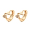 Rack Plating Brass with Cubic Zirconia Hoop Earrings for Women, Heart, Light Gold, 12x9mm