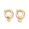 Brass Twister Clasps, Cadmium Free & Nickel Free & Lead Free, Oval, Real 18K Gold Plated, 10.5x7.5x2.5mm, Hole: 1.6mm, Inner Diameter: 4mm