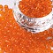 Glass Seed Beads, Transparent, Round, Orange, 6/0, 4mm, Hole: 1.5mm, about 4500 beads/pound