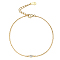 S925 Sterling Silver Cubic Zirconia Horse Eye Link Bracelet, Fashionable Delicate Stackable Accessory, Golden, 6-3/4 inch(17cm)