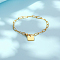 Stainless Steel Blank Square Charm Bracelet with Paperclip Chains, Golden, 7-1/2 inch(19cm)