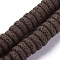 Natural Lava Rock Beads Strands, Dyed, Flat Round/Disc, Coconut Brown, 15~16x5~6mm, Hole: 2mm, about 34 pcs/Strand, 7.80''(19.8 cm)