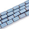 Electroplate Non-magnetic Synthetic Hematite Beads Strands, Matte Style, Cuboid, Blue Plated, 8x4x4mm, Hole: 1mm, about 60pcs/strand, 16.53 inch