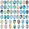 Glass Cabochons, Oval, Mixed Color, 25x18mm, about 50pcs/bag, 1 bag/box