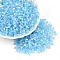 Glass Seed Beads, Inside Colours, Bicone, Light Sky Blue, 4.5x3.5mm, Hole: 1.4mm, 6425pcs/pound
