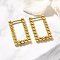 304 Stainless Steel Hoop Earrings for Women, Ion Plating(IP), Rectangle, Real 14K Gold Plated, 18.5x2.5x11.5mm