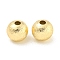 Brass Textured Beads, Cadmium Free & Nickel Free & Lead Free, Round, Real 18K Gold Plated, 10x9mm, Hole: 2~2.2mm