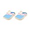 Alloy Enamel Pendants, Hat, Golden, 18x23x1mm, Hole: 1.6mm