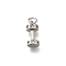 Brass Micro Pave Cubic Zirconia Charms, Dumbbell, Rack Plating, Cadmium Free & Lead Free, Long-Lasting Plated, with Jump Ring, Platinum, 13.5x7x5.5mm, Hole: 3mm