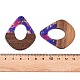 Подвески из прозрачной смолы и ореха RESI-T057-07G-4