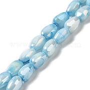 Стеклянные бусины с гальваническим покрытием  GLAA-D013-05C