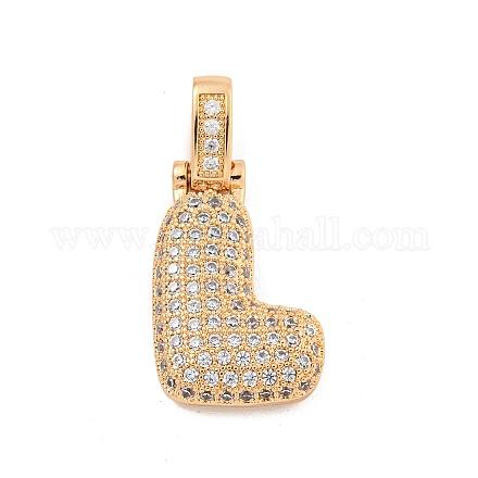 Латунные микропаве прозрачные подвески с фианитом KK-B099-01G-L-1