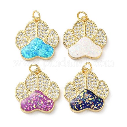Латунные микропаве прозрачные подвески с фианитом KK-C045-48G-1