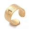 Ion Plating(IP) 304 Stainless Steel Open Cuff Ring Components, Loop Ring Base, Golden, Hole: 2mm, US Szie 7(17.3mm)