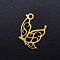 201 Stainless Steel Hollow Pendants, Butterfly, Golden, 15.5x13x1mm, Hole: 1.5mm