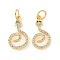 Brass Micro Pave Cubic Zirconia Pendants, Cadmium Free & Nickel Free & Lead Free, Snake Charms, with Jump Ring, Real 18K Gold Plated, 17x10x4mm, Hole: 3.5mm