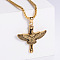 Fashion 304 Stainless Steel Cross Animal Eagle Pendant Necklaces for Men, Golden