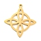 304 Stainless Steel Pendants, Laser Cut, Witches Knot Wiccan Symbol Charm, Golden, 27x25x1mm, Hole: 1.4mm