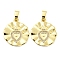 Rack Plating Brass and Cubic Zirconia Pendant, Lead Free & Cadmium Free, Heart Charm, Real 18K Gold Plated, 21x18x1.5mm, Hole: 5.5x3mm