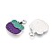 Fruit Alloy Enamel Charms, Mangosteen, Platinum, Purple, 15x12x1mm, Hole: 1.6mm