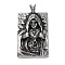 304 Stainless Steel Big Pendants, Rectangle with Death & Cross Charm, Antique Silver, 62x32.5x8mm, Hole: 7.5x5mm