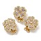 Brass Micro Pave Cubic Zirconia Box Clasps, Nickel Free, Real 18K Gold Plated, Flower, Mixed Color, 20x15x10.5mm, Hole: 1.4mm