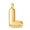 Ion Plating(IP) 304 Stainless Steel Pendants, Letter Charm, Real 18K Gold Plated, Letter L, 20x11x4mm, Hole: 1.6mm