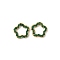 304 Stainless Steel Rhinestone Cabochons, Ion Plating(IP), Golden, Flower, 9x9.5x1.5mm