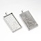 Alloy Pendant Cabochon Settings, Plain Edge Bezel Cups, Cadmium Free & Lead Free, Rectangle, Antique Silver, 59x28.4x4.8mm, Hole: 8x4mm, Tray: 47x24mm