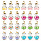 Pandahall 32Pcs 8 Colors Glass Gourd Pendants, with Star Resin Cabochons Inside, Mixed Color, 28x16mm, Hole: 2.5mm, 4Pcs/color